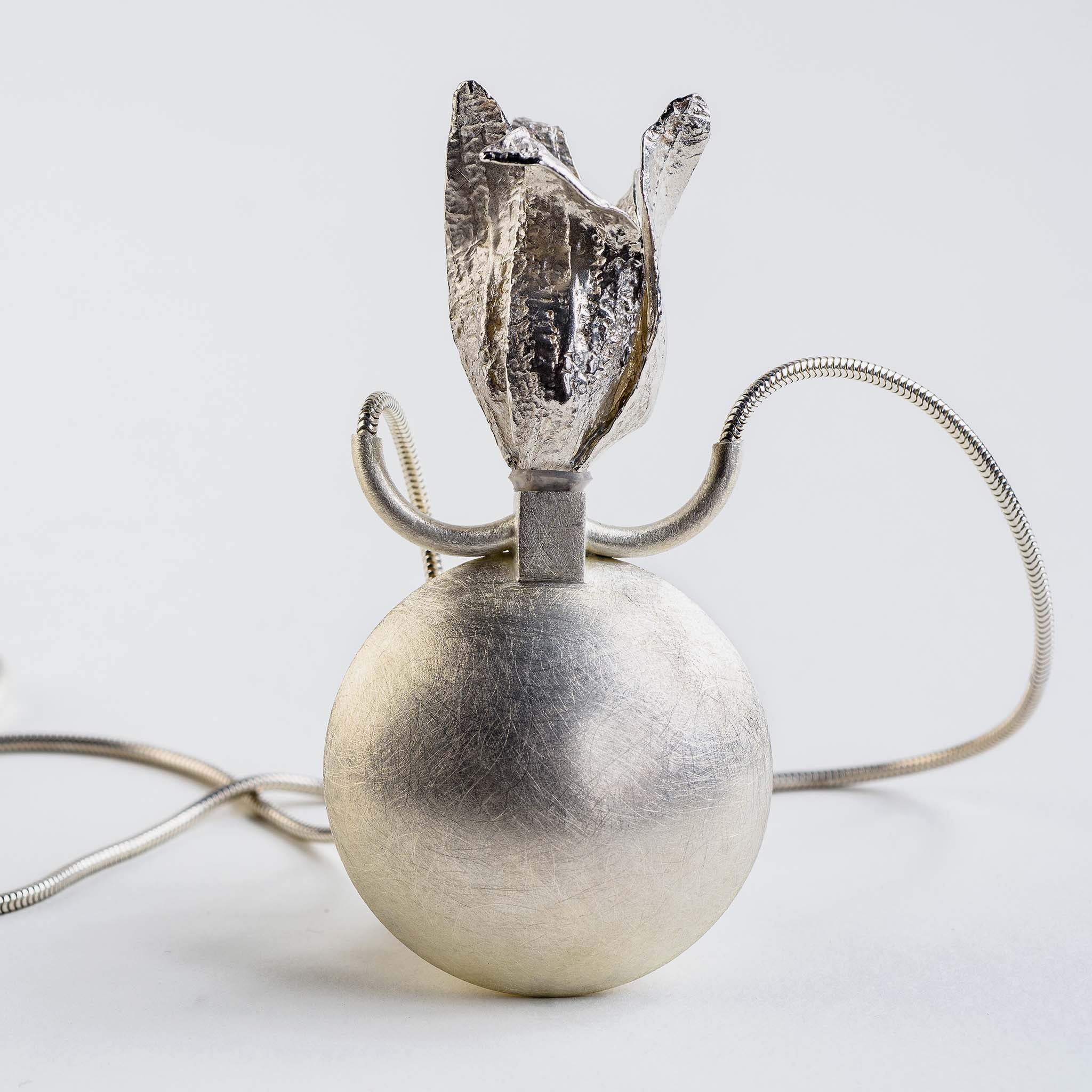 Sterling Silver and Plated Mixed Metal Perfume Flask